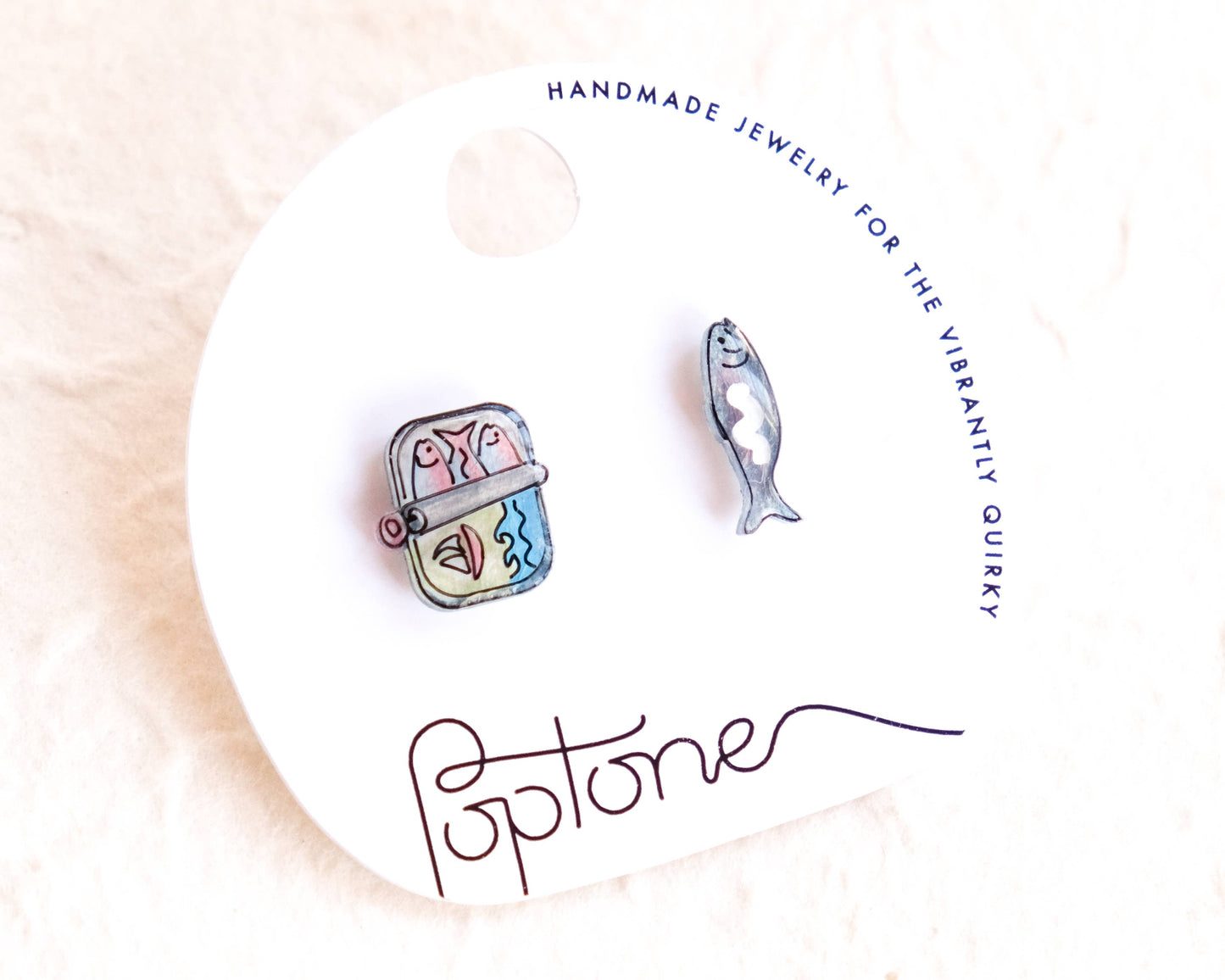 Sardines Canned Fish Marine Earrings