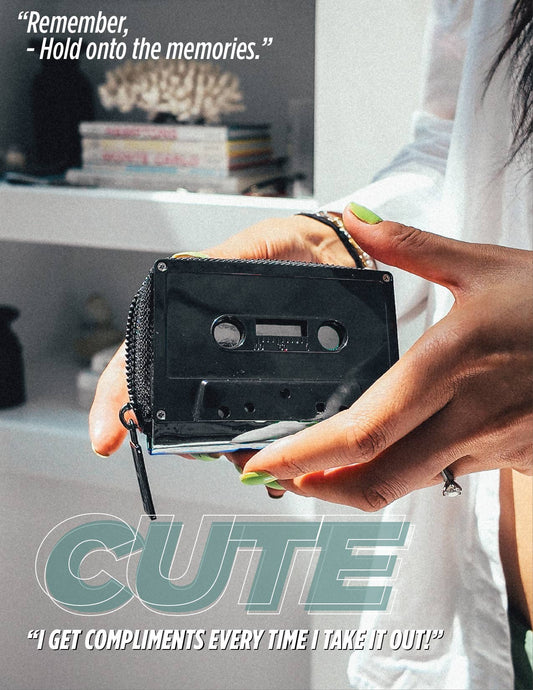 Black 80's Retro Cassette Tape Wallet