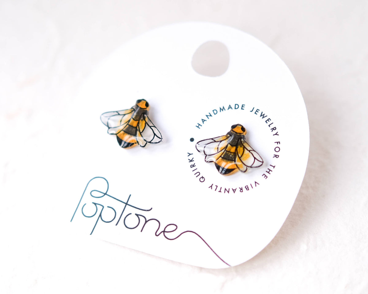 Bee Earrings | Honeybee Insect Bumblebee Studs