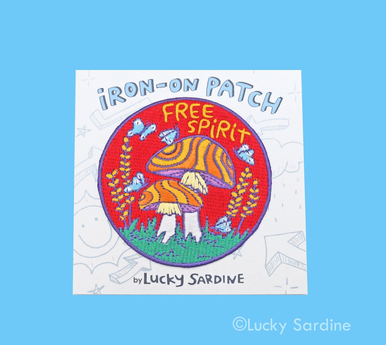 Free Spirit Mushroom Embroidered Iron-on Patch