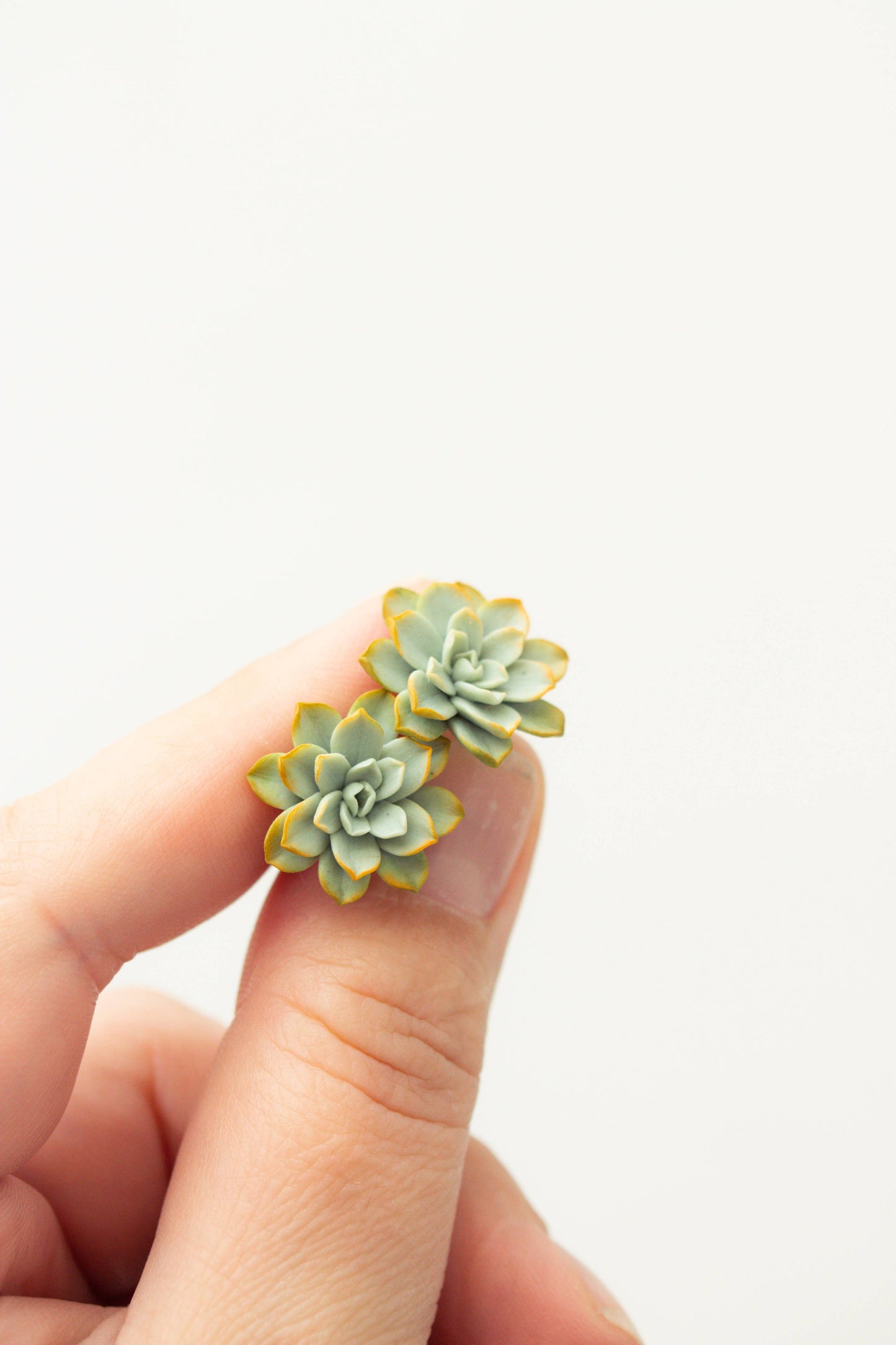 Mini Succulent Polymer Clay Stud Earrings