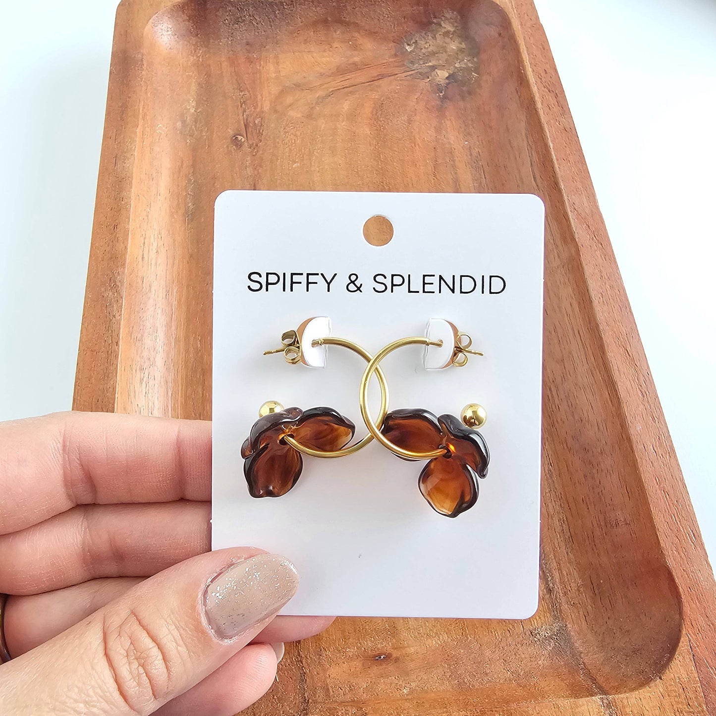 Magnolia Hoops - Amber