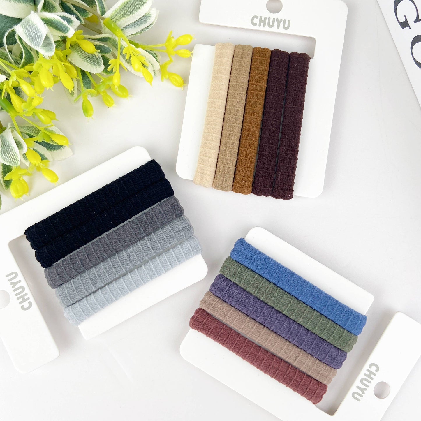5pcs High elastic daily basic rubber band ponytail hair tie