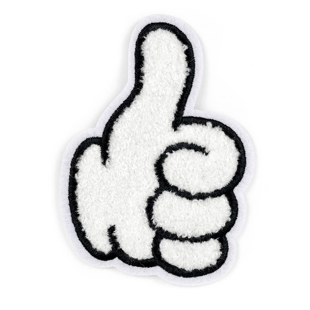 Thumbs Up Fuzzy Iron-on Patch