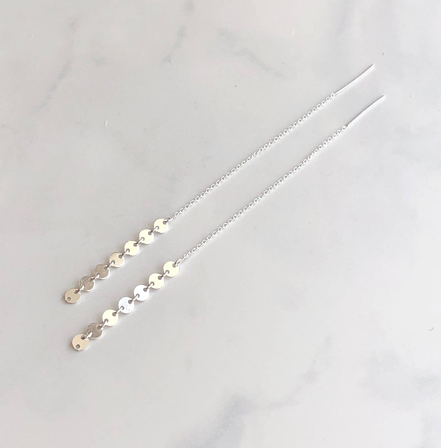 Tiny Disk Threaders-Sterling Silver