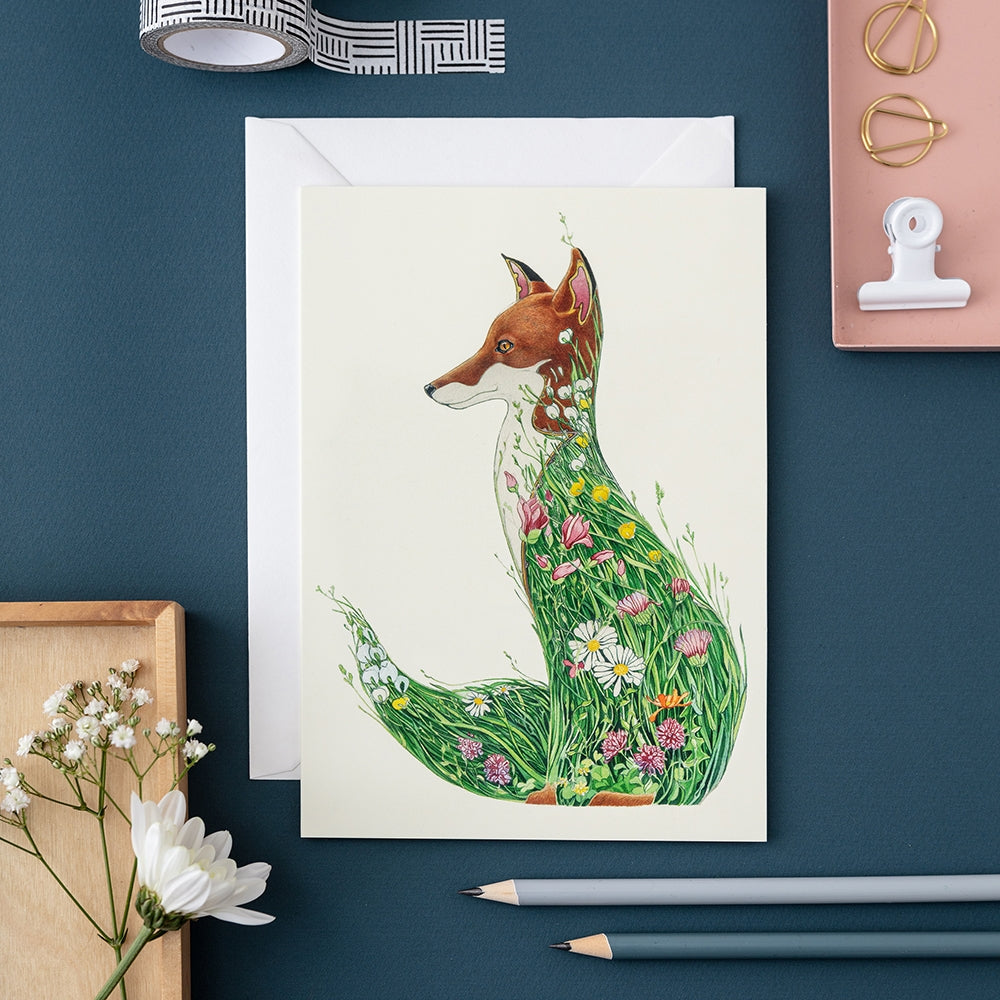 Fox in A Meadow Card