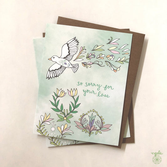 Sorry For Your Loss Bird Card