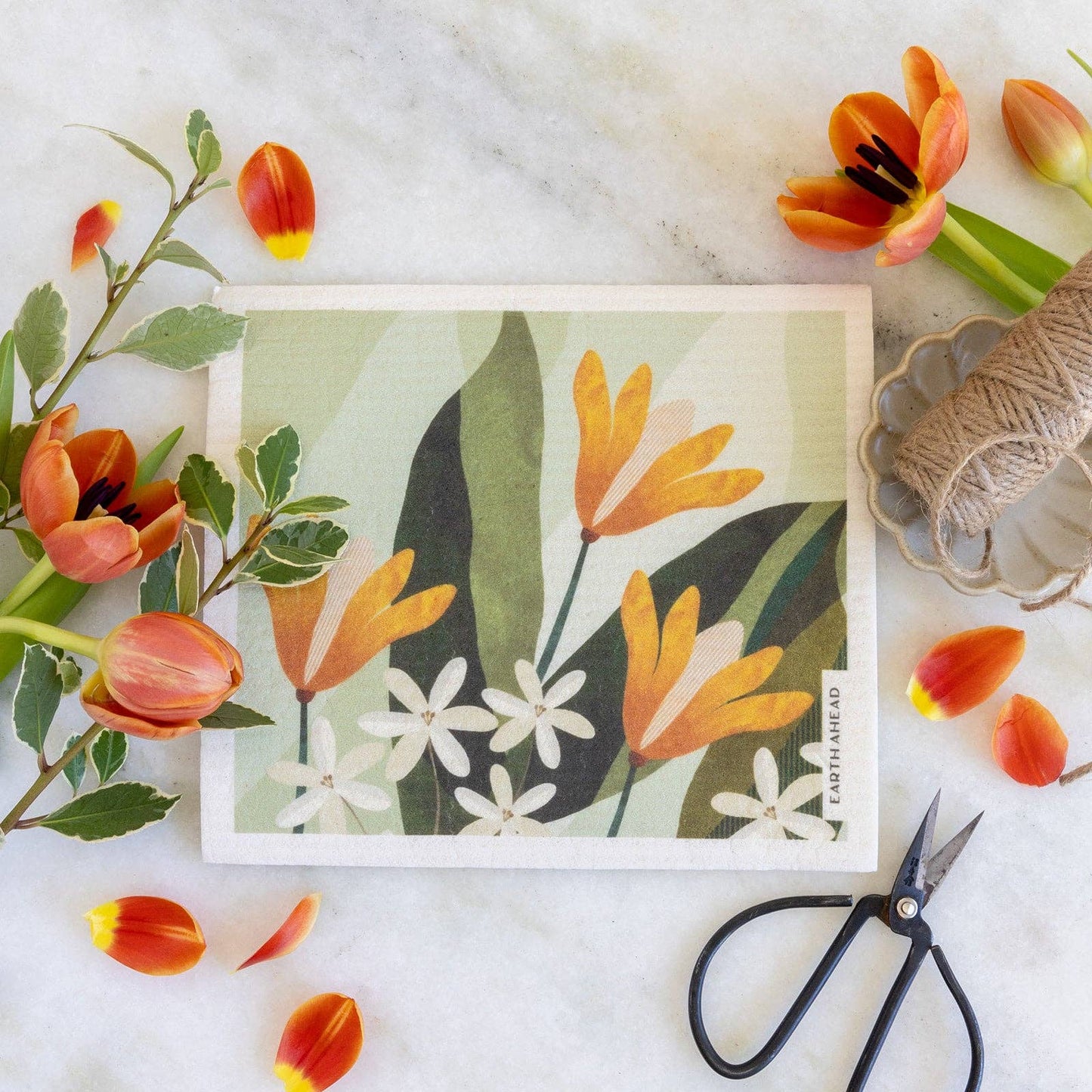 Swedish Dishcloth - Happy Lilies
