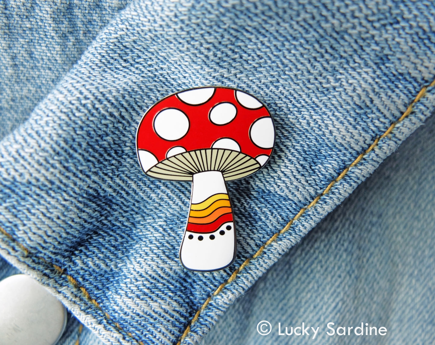 Mushroom Rainbow Enamel Pin