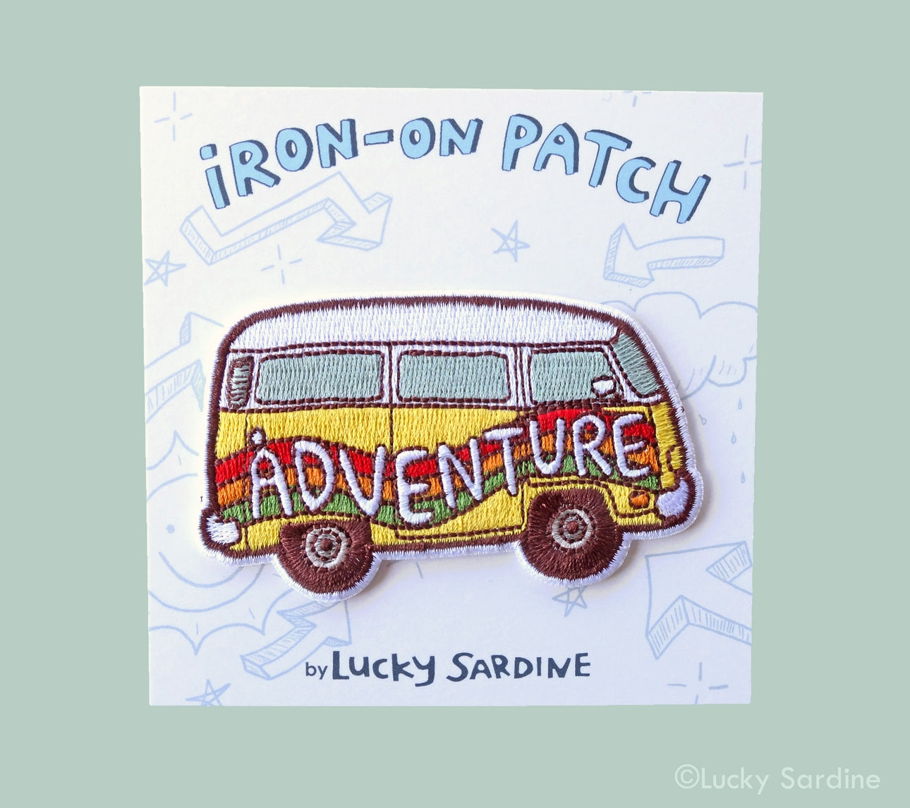 Rainbow Hippie Van Adventure Embroidered Iron-on Patch