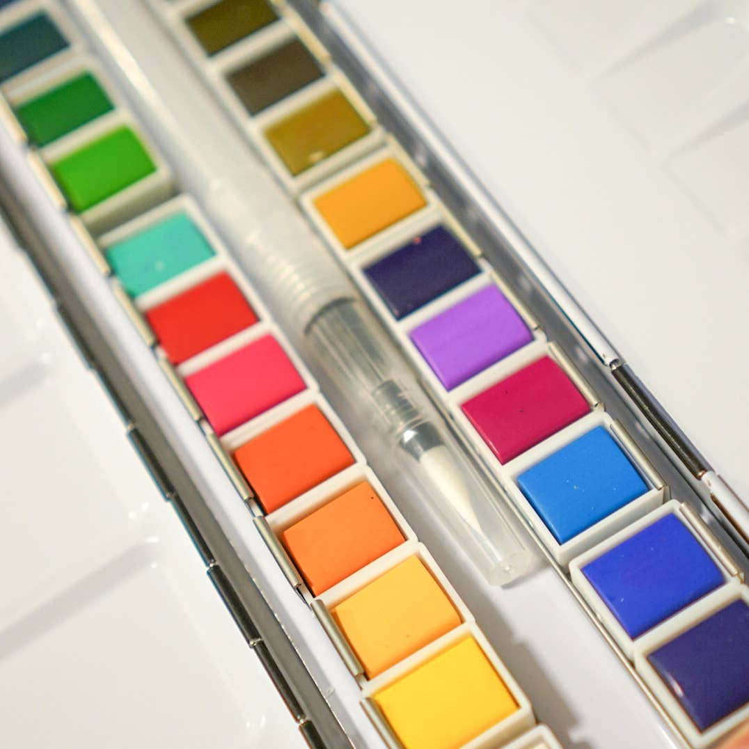 24 Color Watercolor Paint Palette
