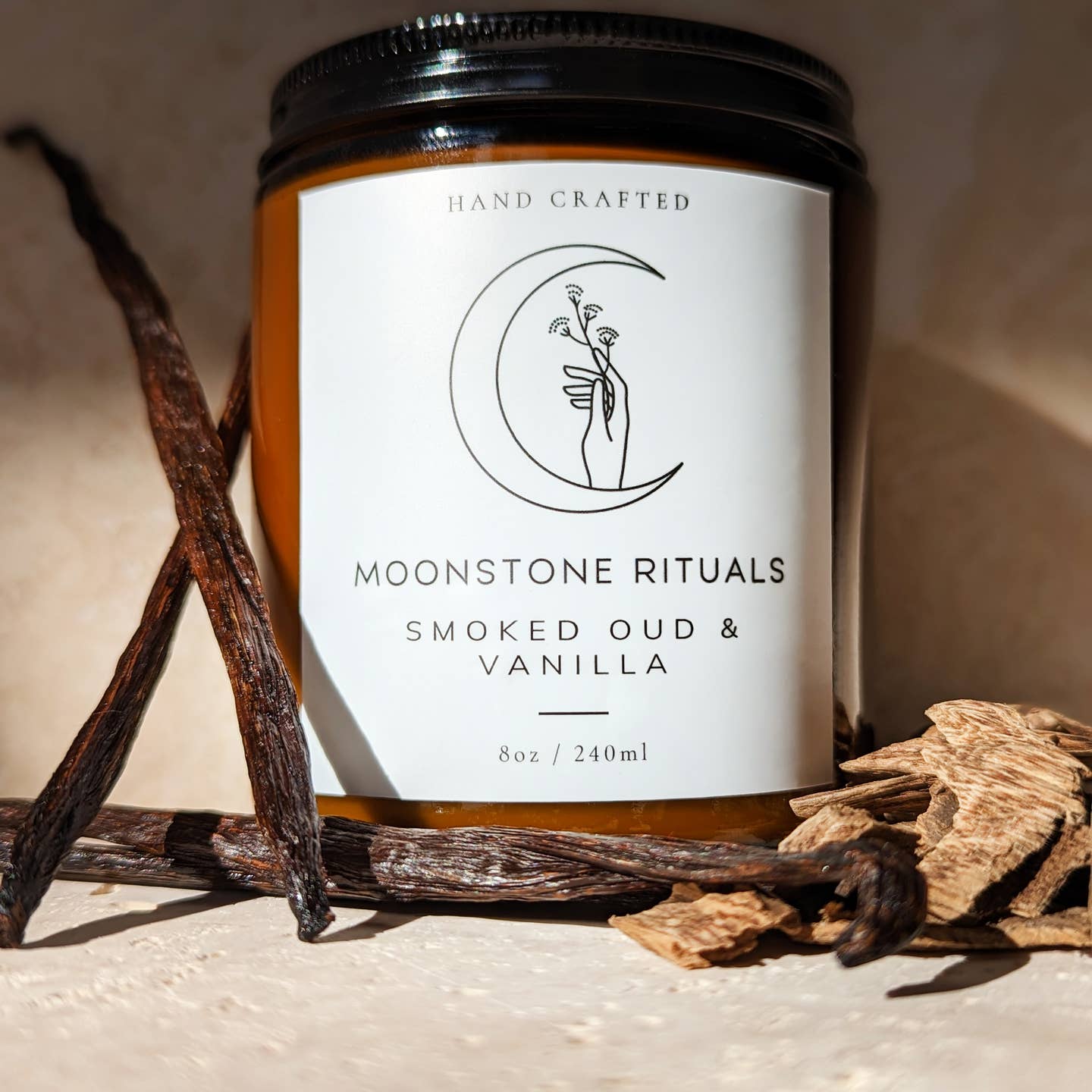 Smoked Oud & Vanilla Candle by Moonstone Rituals