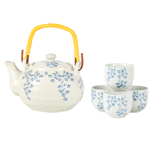 Hana Shidare Floral Tea Set 22oz Tea Pot with 4 Cups
