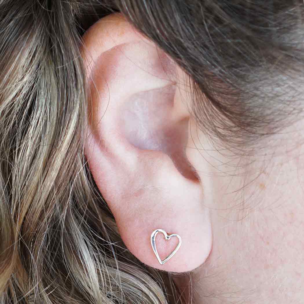 Sterling Silver Openwork Heart Post Earring 9x8mm