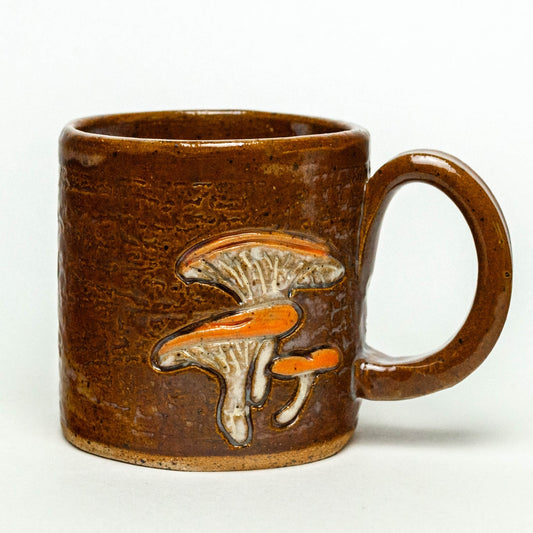 Jack-O'-Lantern Mushroom Handmade Ceramic 10oz Mug