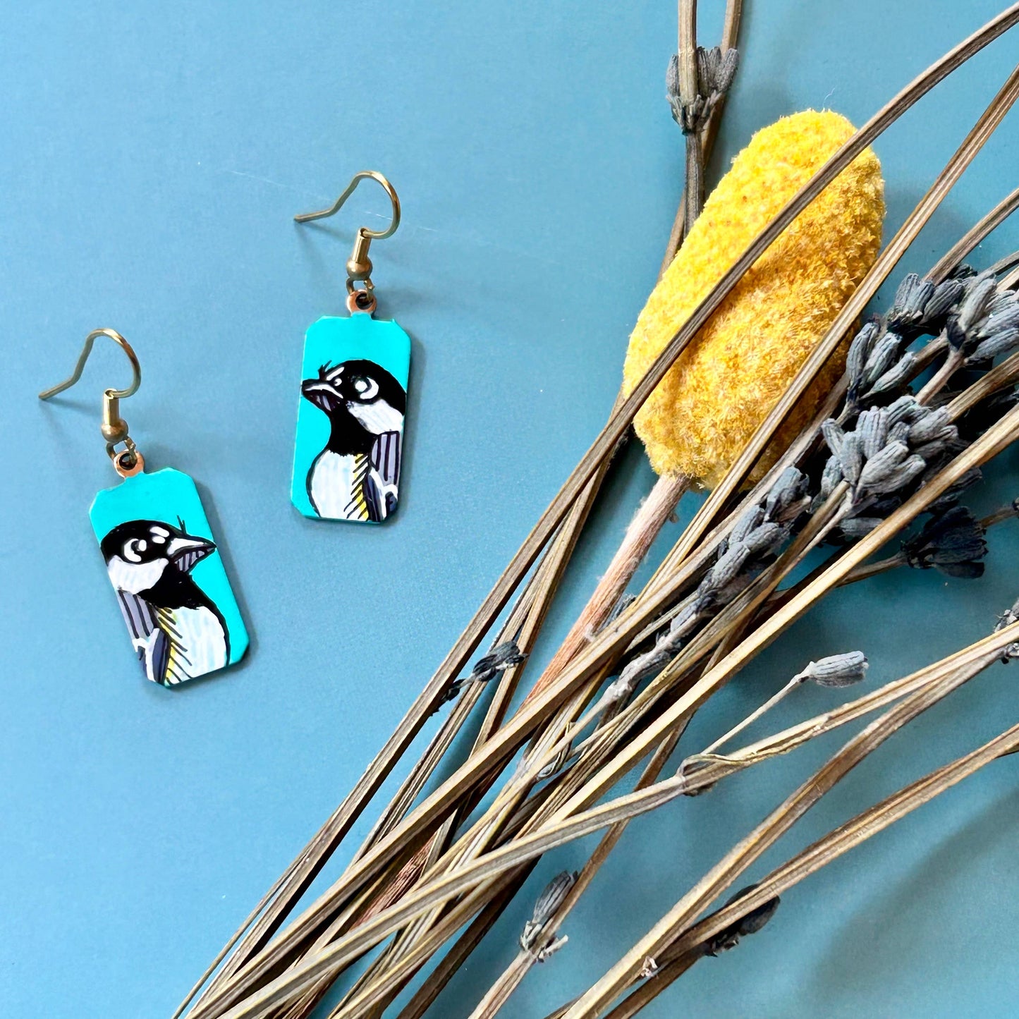 One-of-a-Kind Earrings: Chickadee