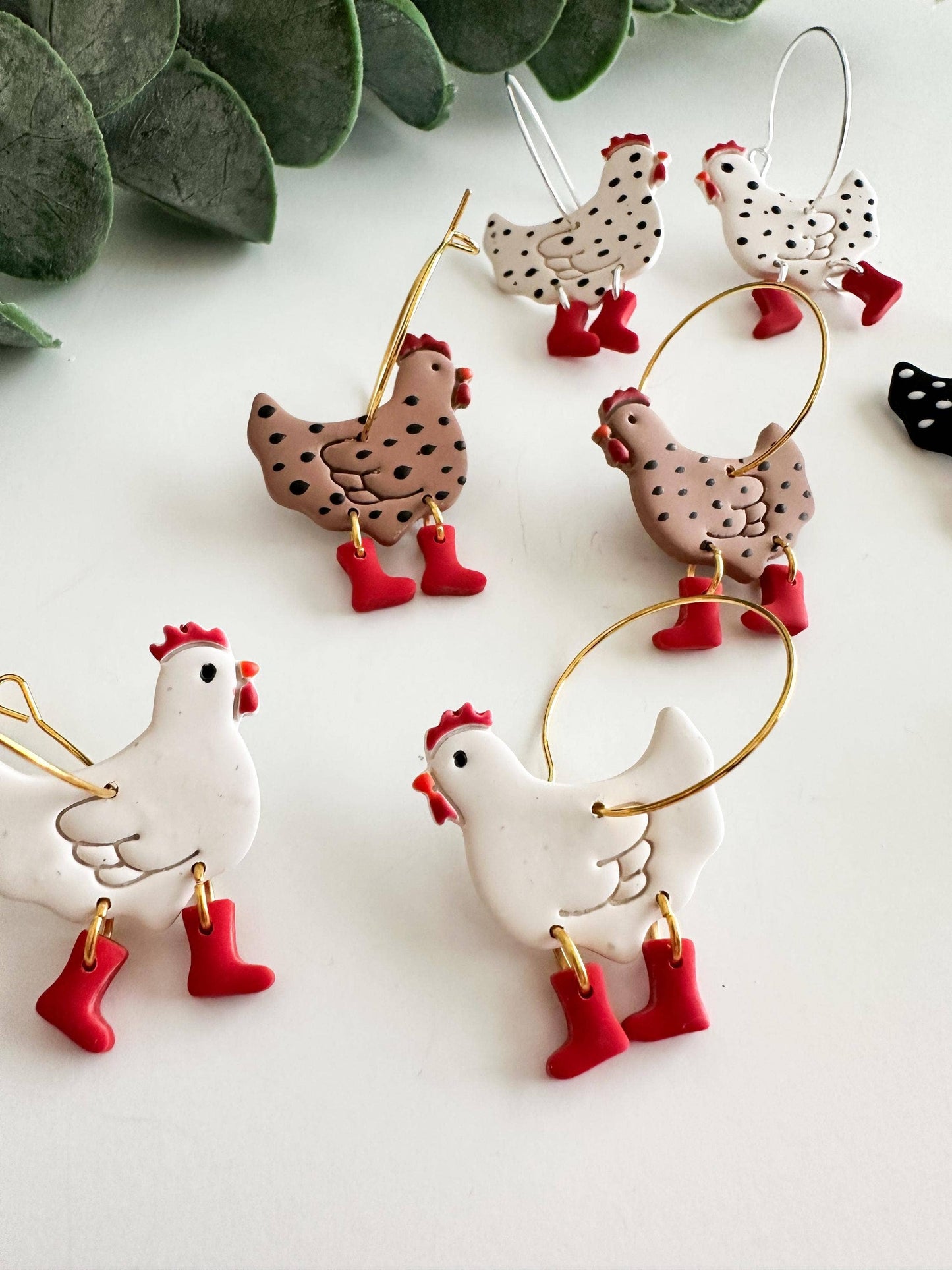 Chicken in Rain Boots Earrings