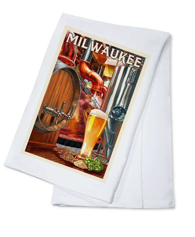 ORGANIC TEA TOWEL Milwaukee, Wisconsin, Art of the Beer
