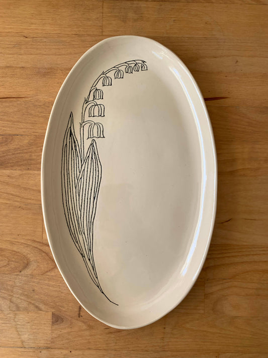 Oval Platter: Lily of the Valley