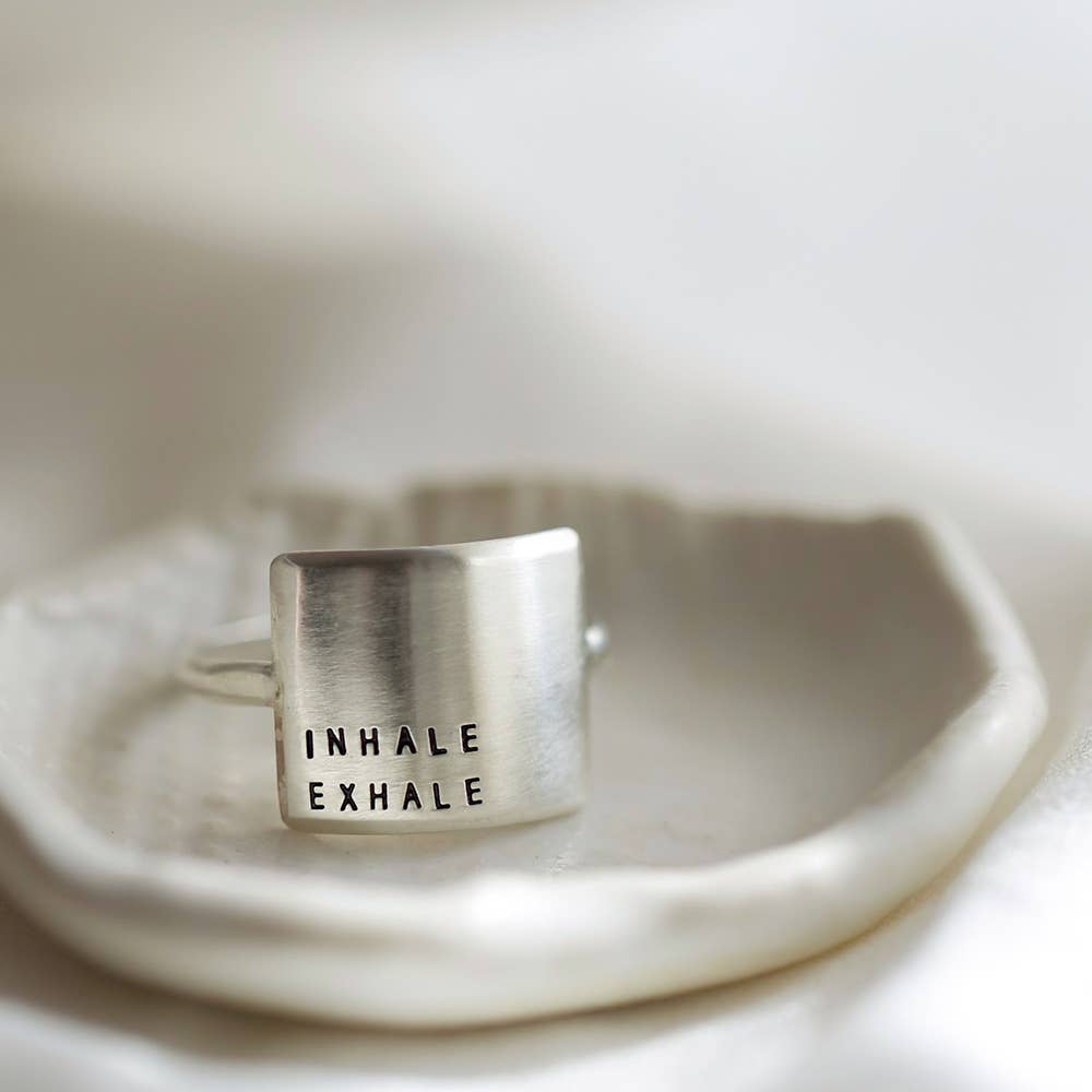 Hand Stamped Wide Inspiring Statement Ring