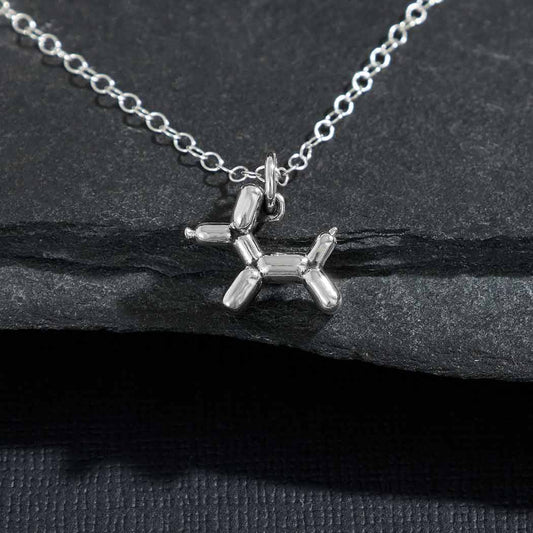 Sterling Silver 18 Inch Balloon Dog Necklace