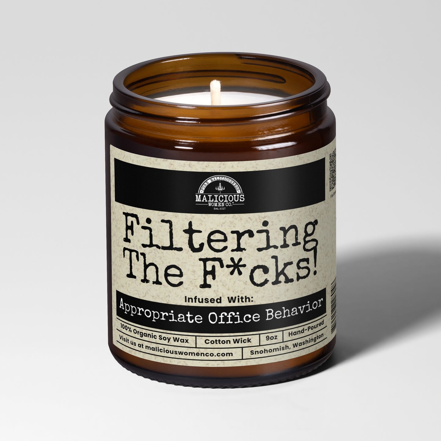 Filtering The Fucks 9oz Work Candle Malicious Women Co
