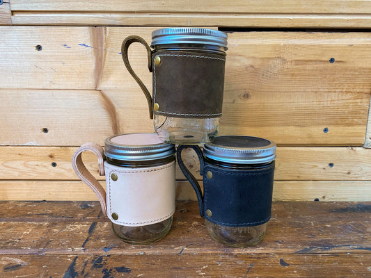 Leather Jar Wrap/ Mug Wrap