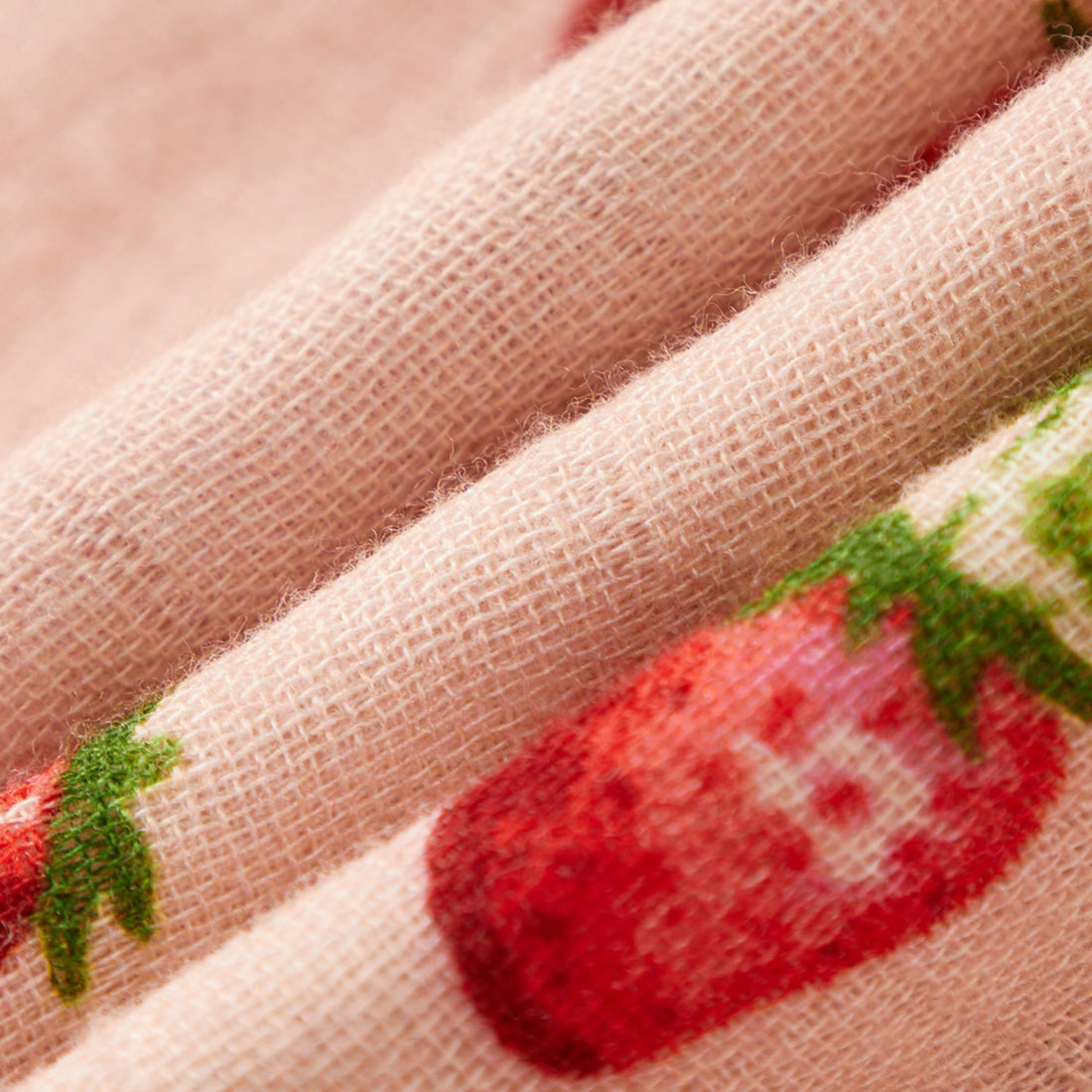 Strawberry Big Lovey Three-Layer Muslin Blanket