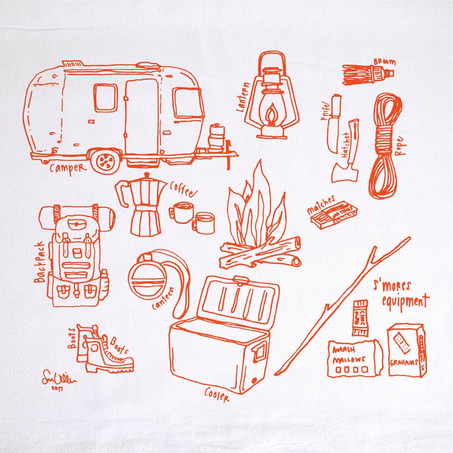 Camping Tea Towel | kitchen | flour sack | dish towel