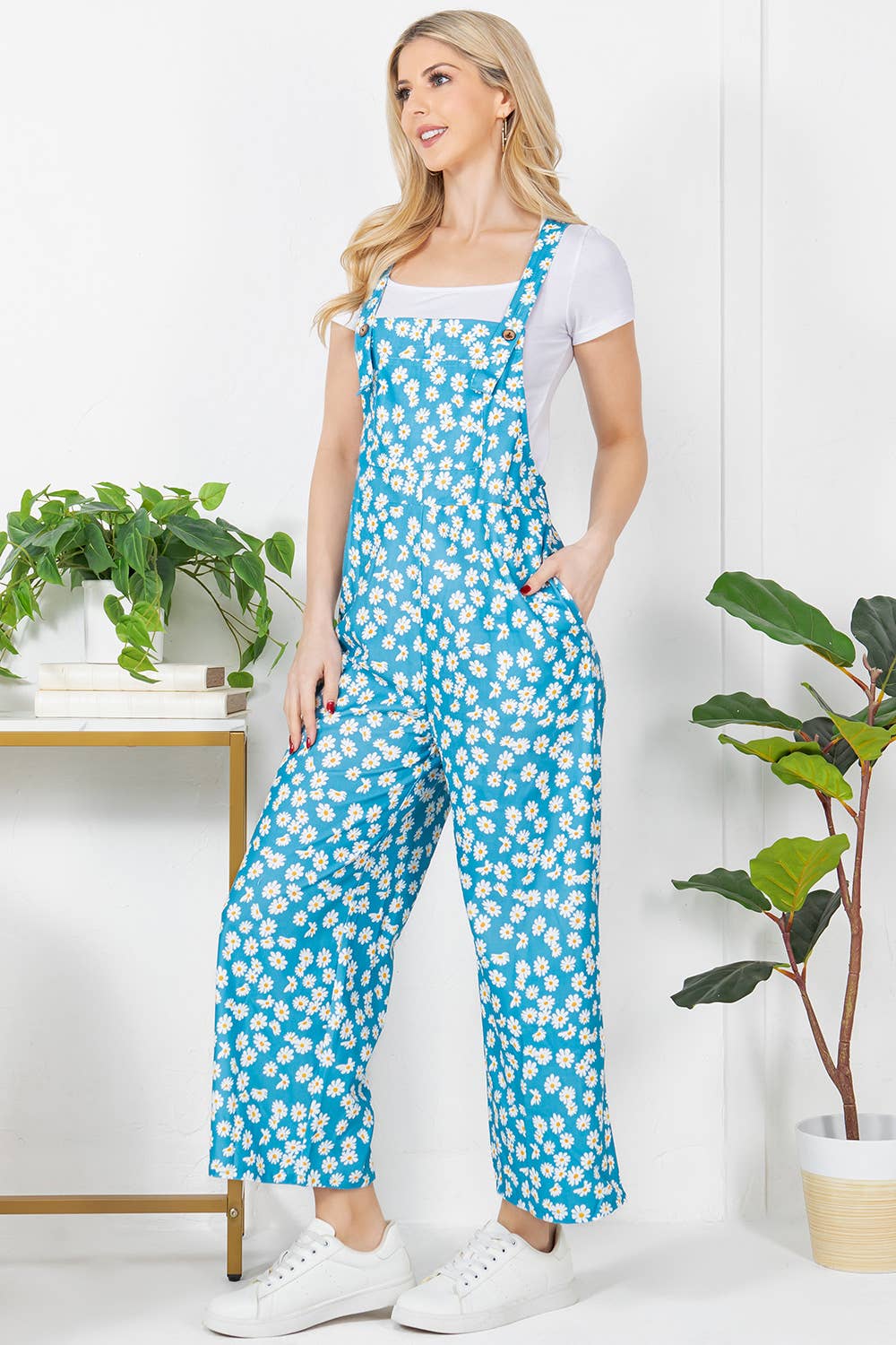 Daisy Flower Corduroy Overall