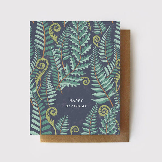 Forest Fern Birthday Card