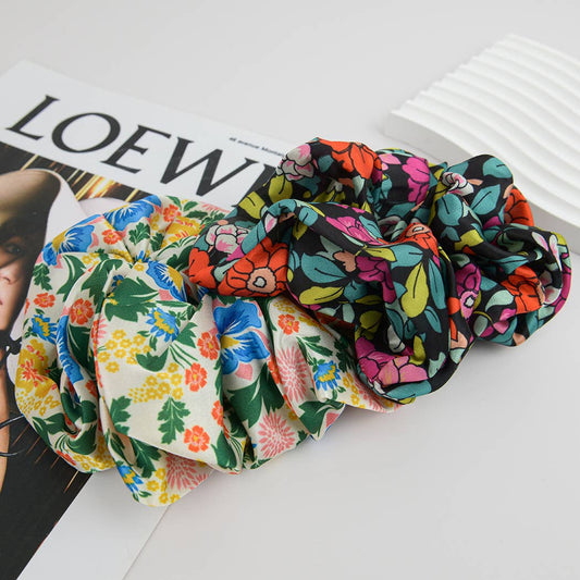 Vintage Floral Print Soft Scrunchies