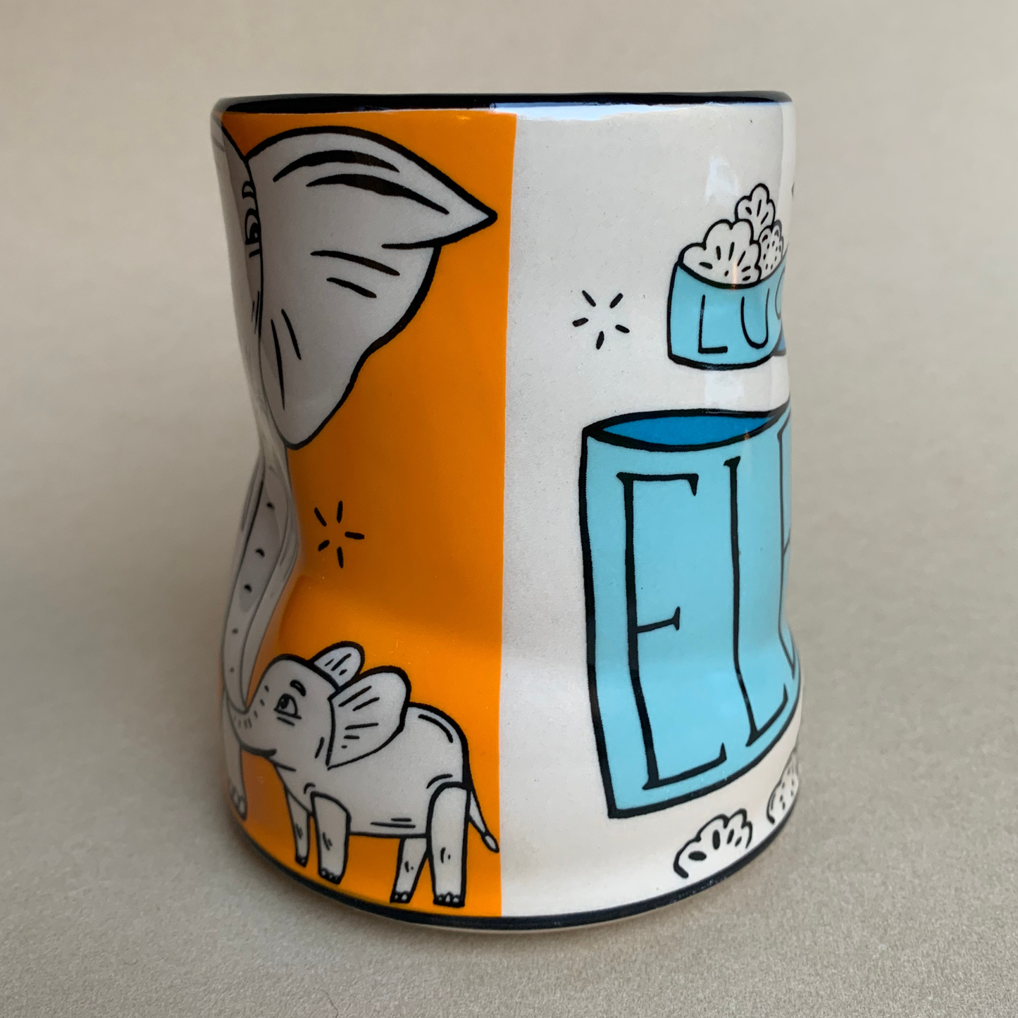Lucky Elephant Cup - XLarge Ceramic Mug