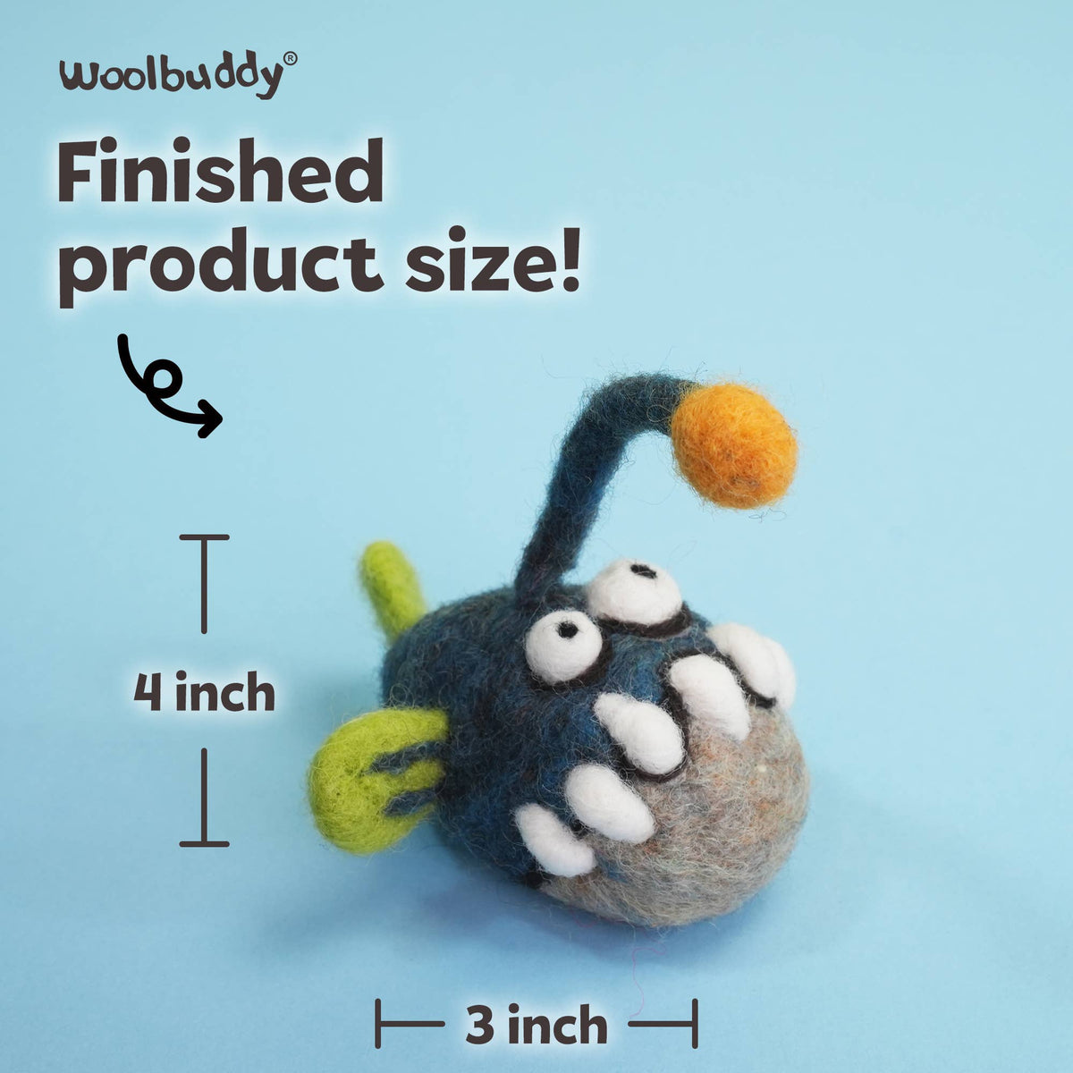 Anglerfish Needle Felting Kit – DIY Wool Craft Gift