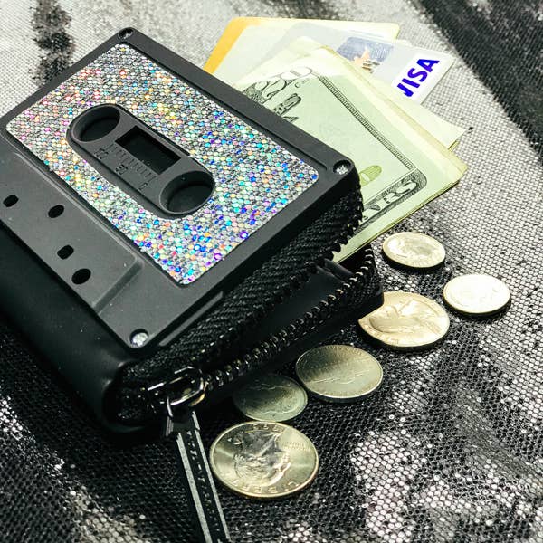 Black 80's Retro Cassette Tape Wallet