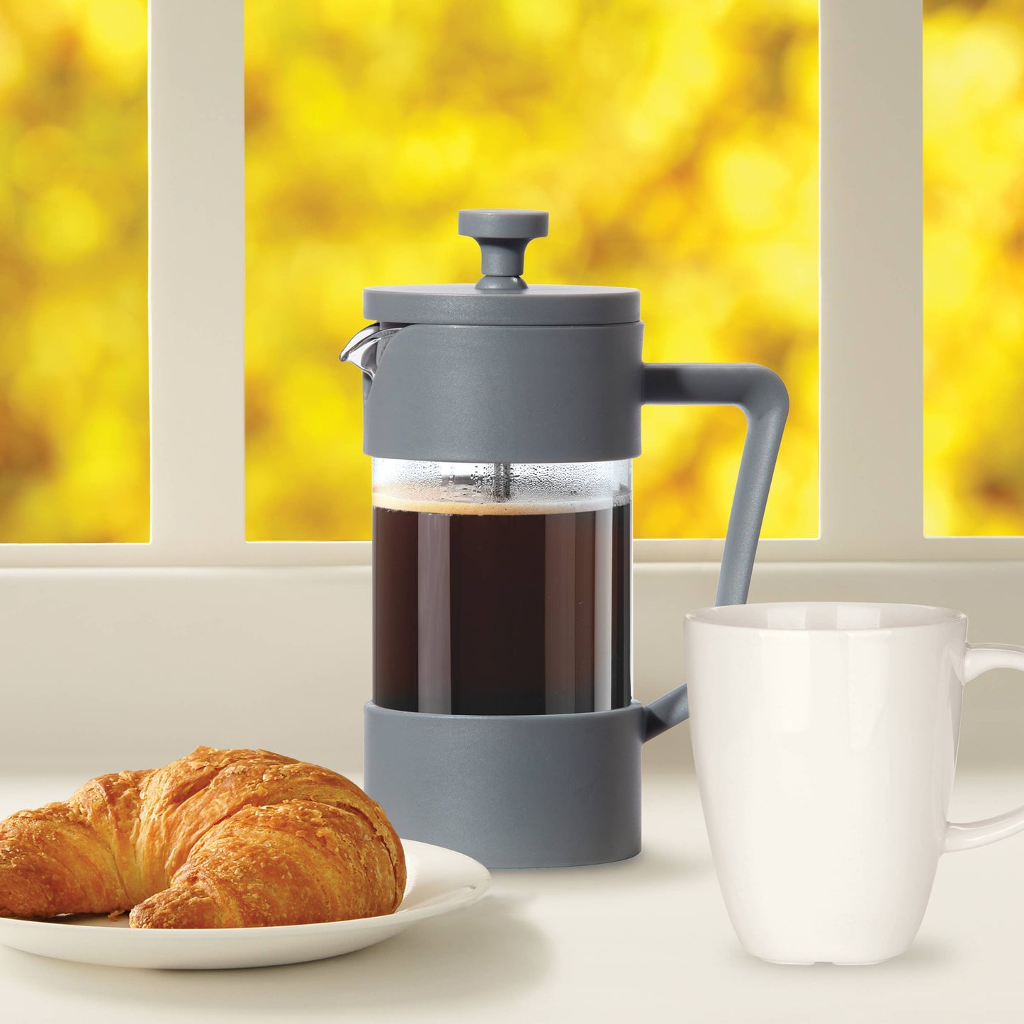 French Press 3 Cup Coffee Maker (350 ml, 12 oz) Gray