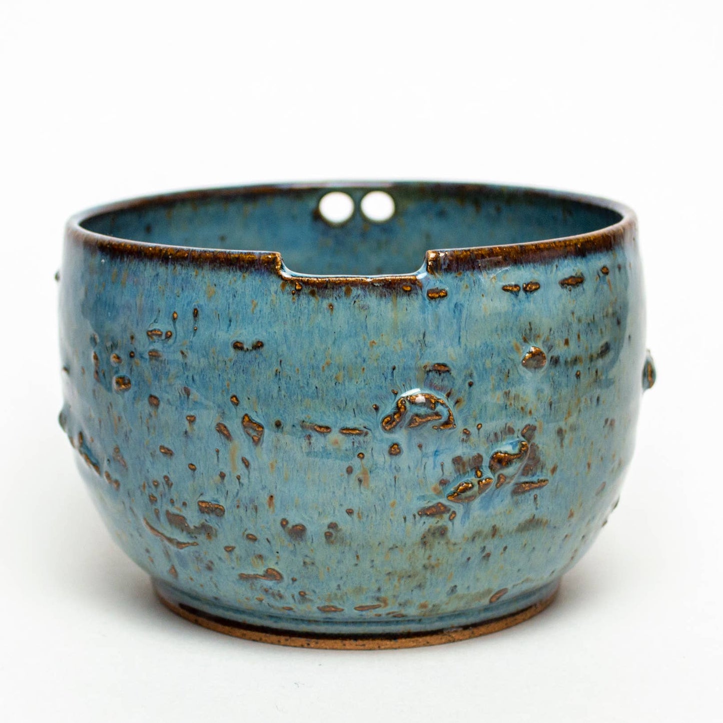 Rice/Noodle Bowl - Handmade Stoneware Clay - Dark Blue Swirl