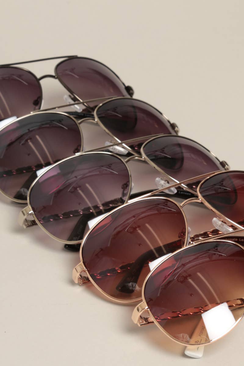 Chain Detail Aviator Sunglasses
