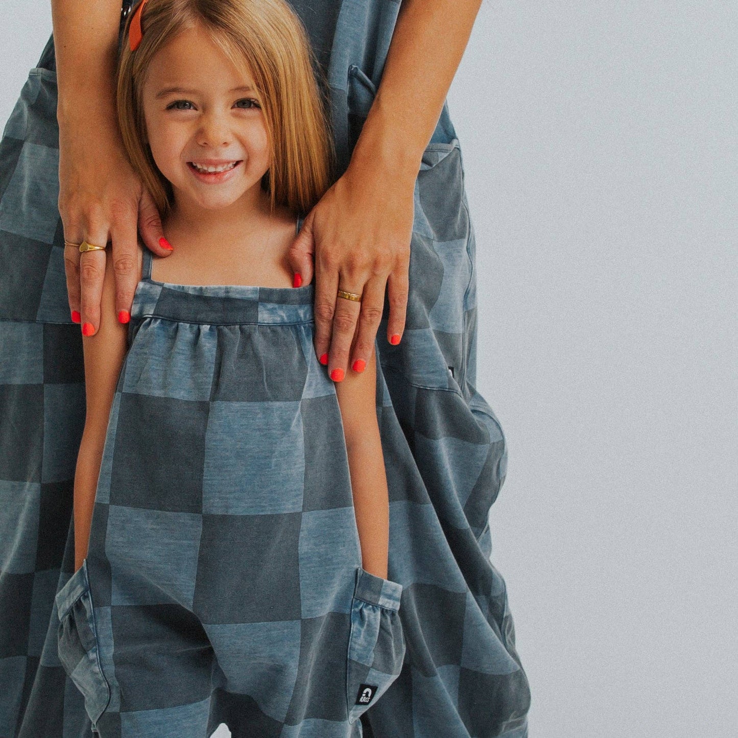 Strappy Jumper - Blue Denim Check