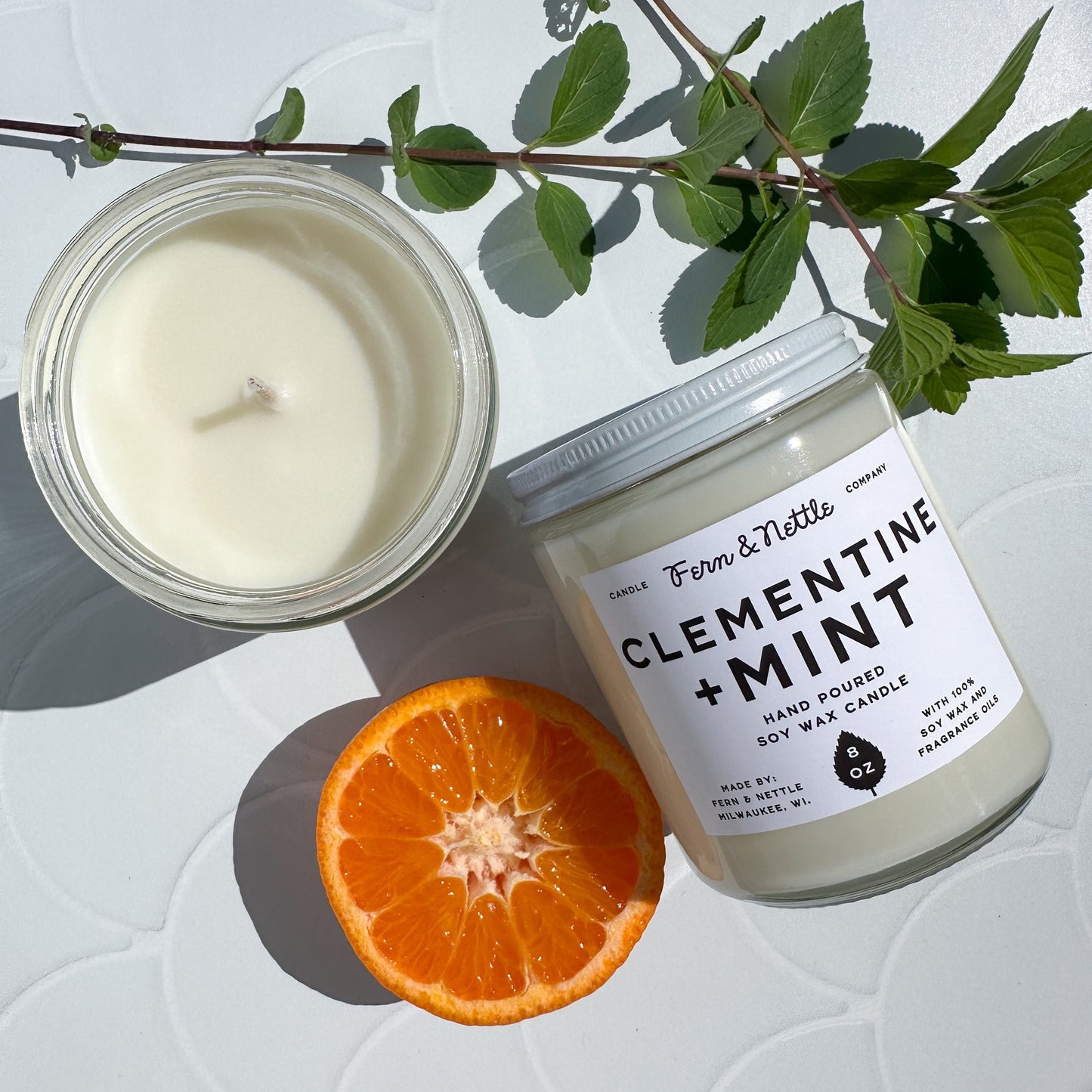 Fern & Nettle Clementine + Mint Candle