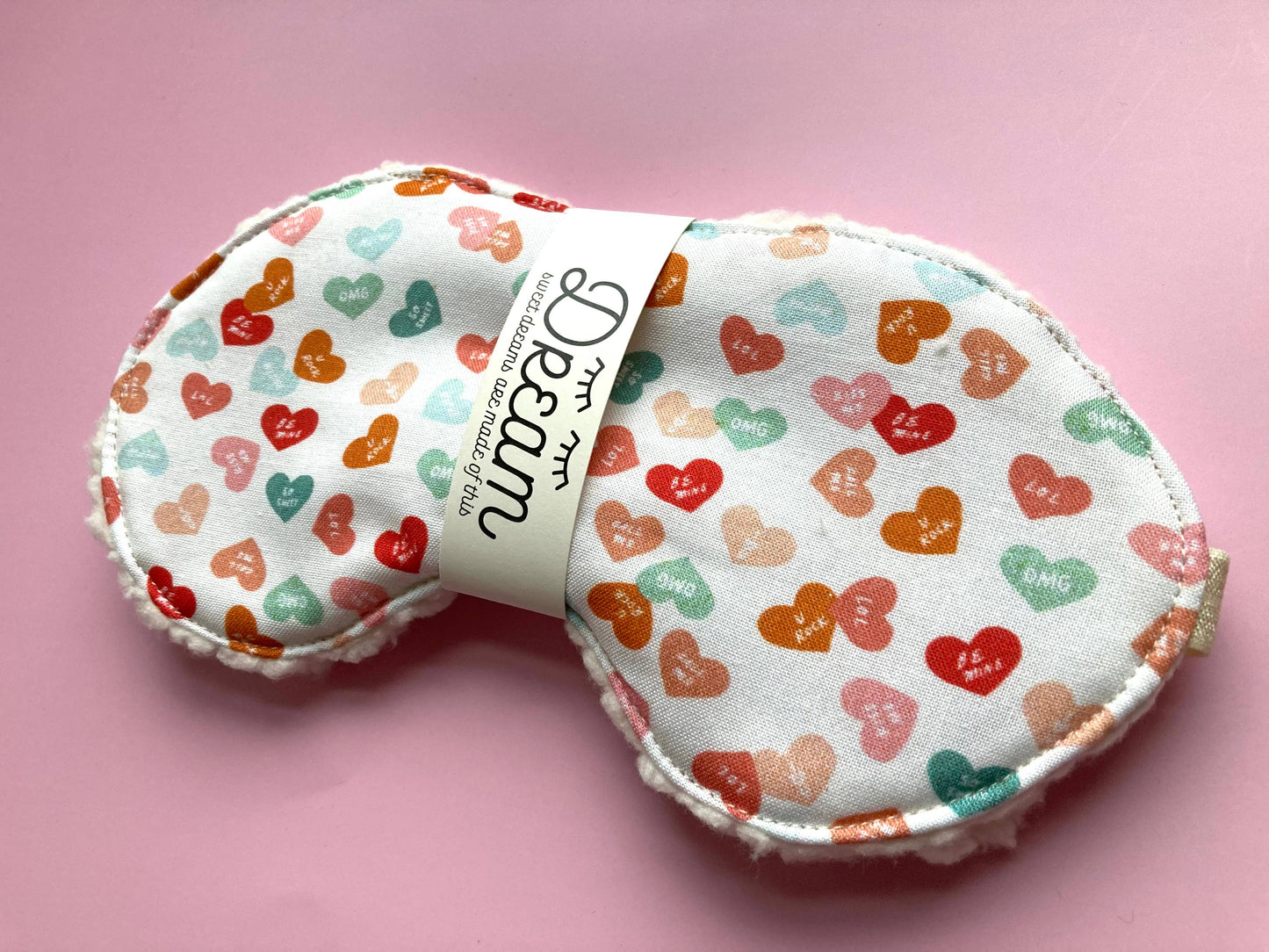 Sweet Dreams Sleep Mask- Conversation Heart
