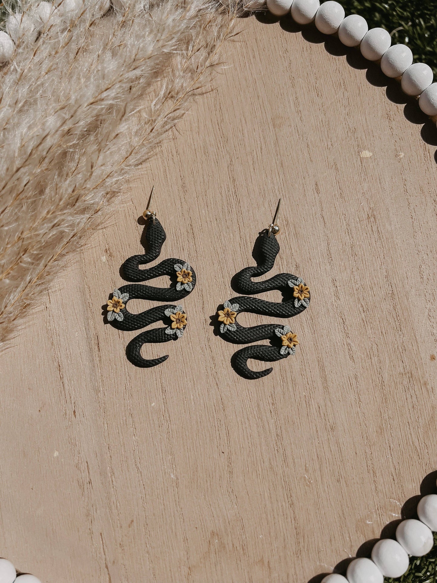 Sunflower Snake Earrings