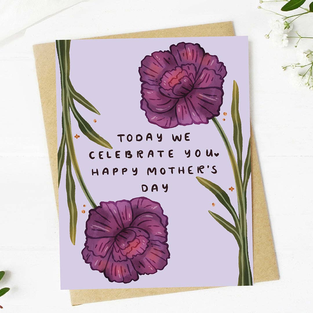 "Today we celebrate you" Floral Mother's Day Card