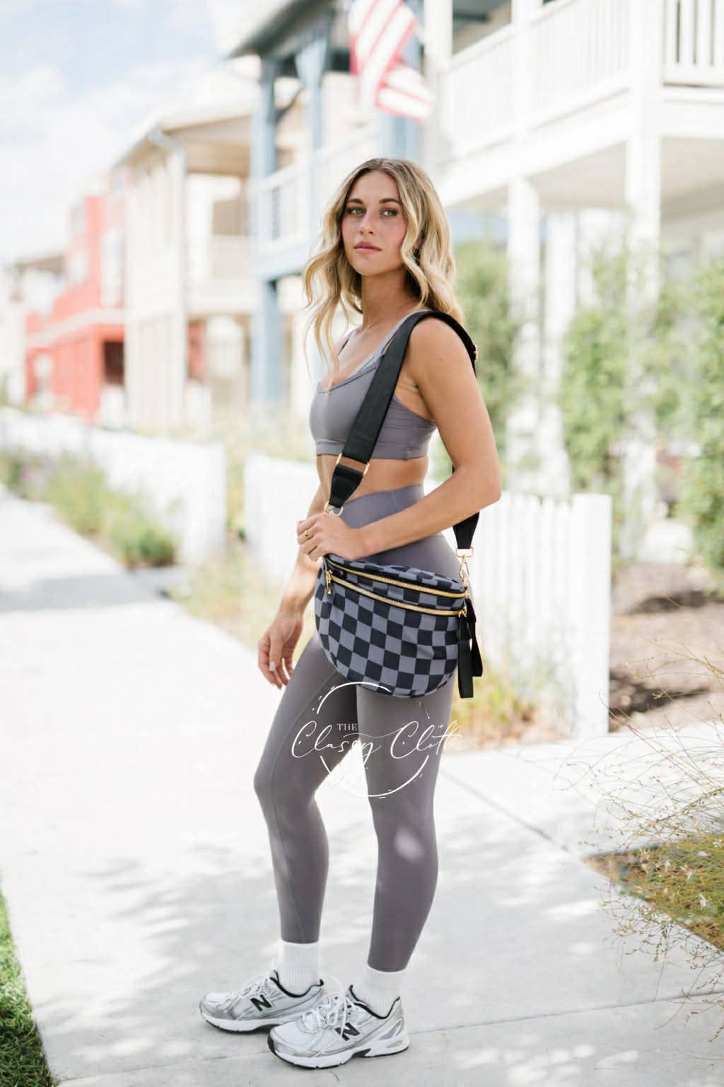 Farah Fanny Bum Bag - Black & Grey Checkered