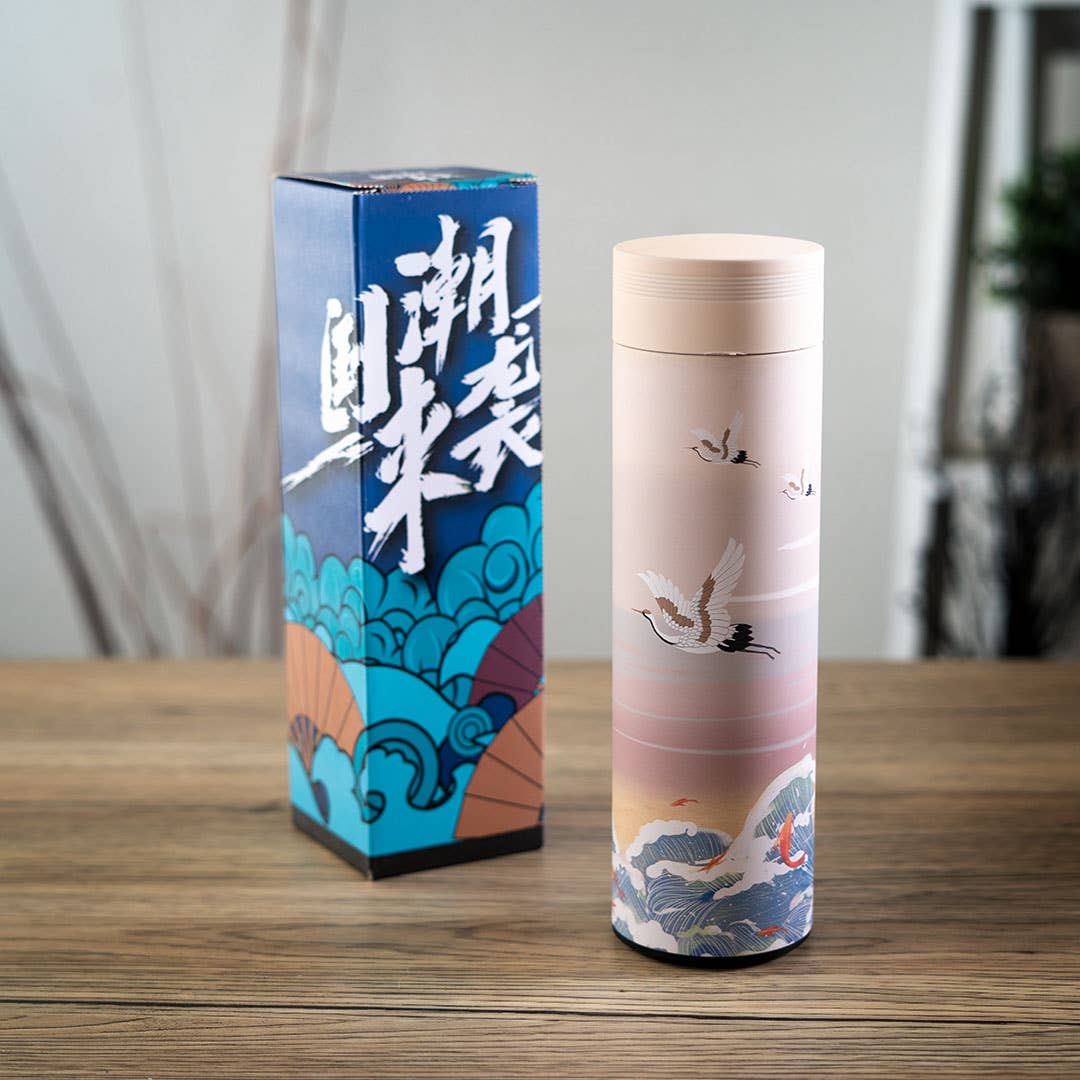 Waves And Cranes 17oz Vacuum Insulated Stainless Steel Thermos Flask