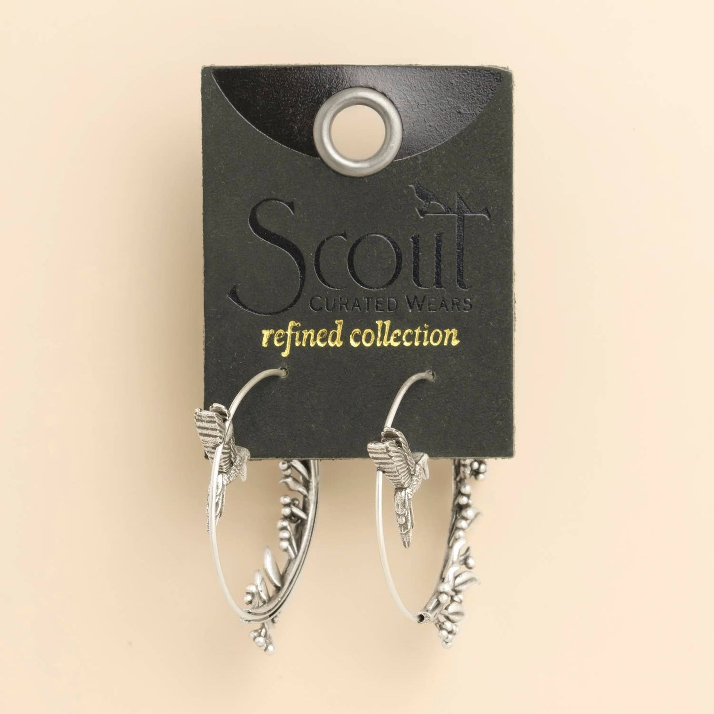 Refined Icon Earring - Hummingbird Hoop/Silver