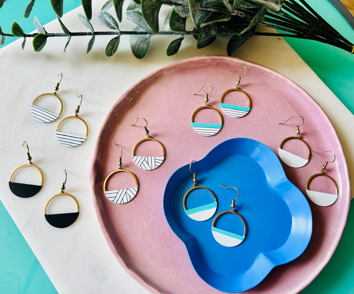 Crescent Hoop Earrings-Assorted Styles