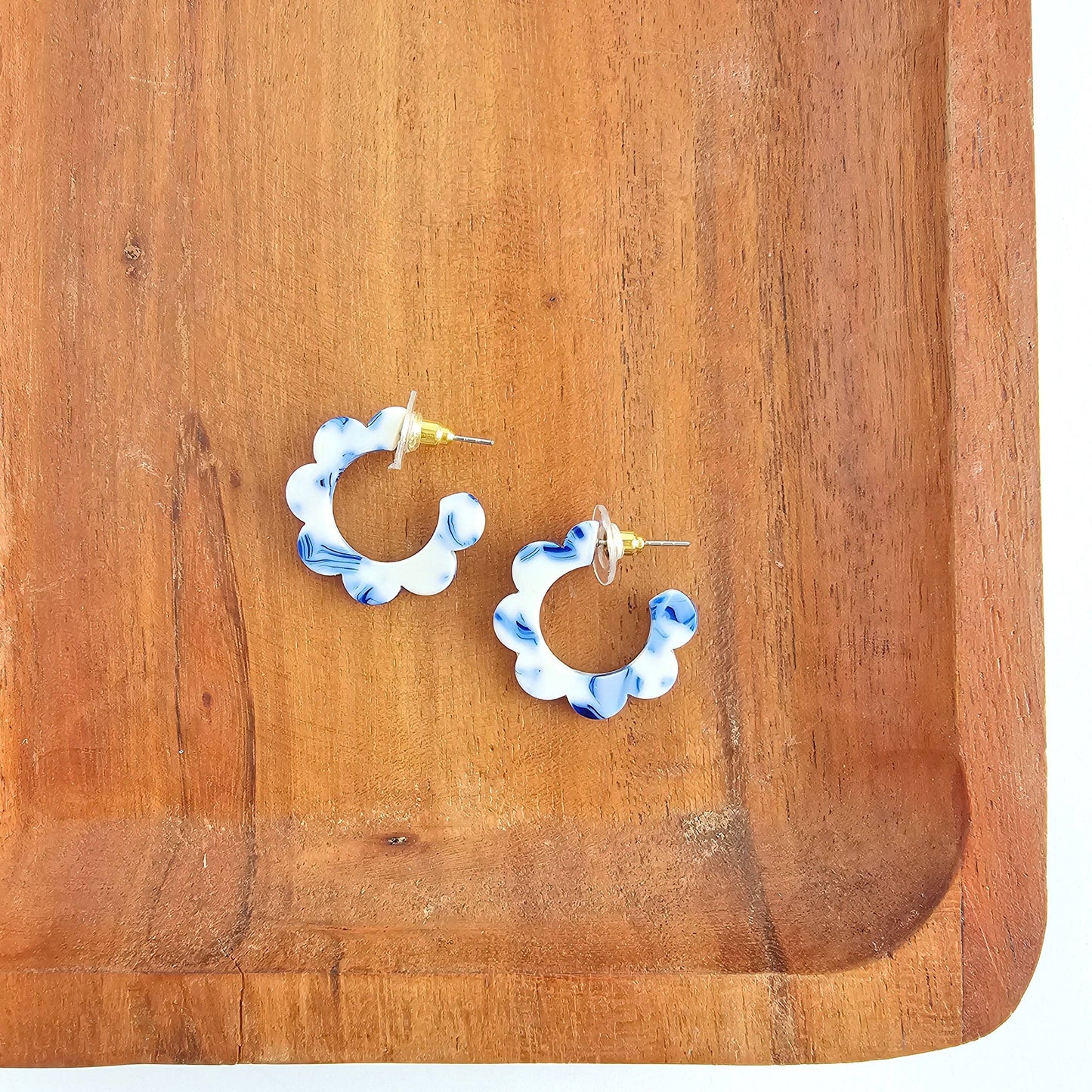Flora Mini Hoops - Greek Goddess Blue