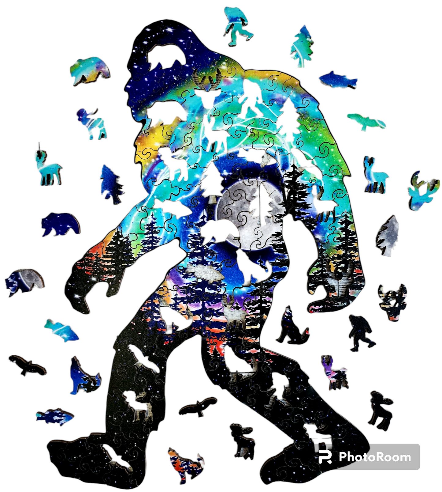Sasquatch shape wooden puzzle