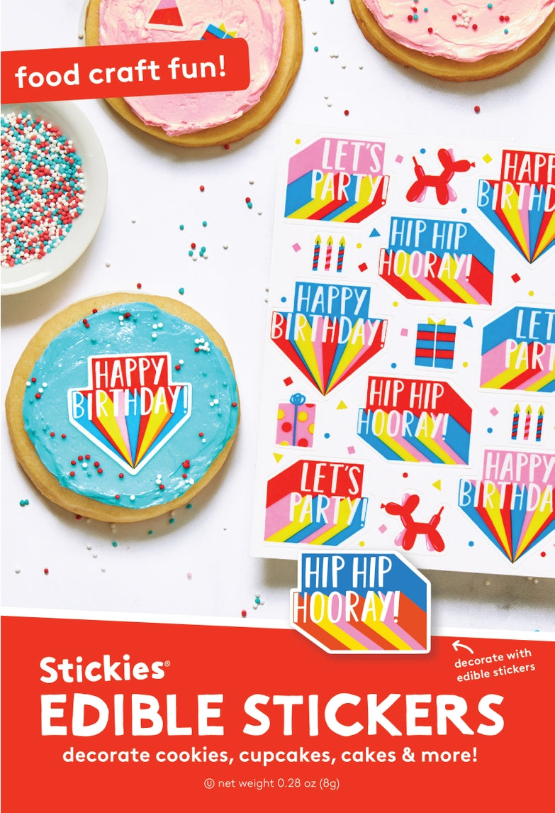 Happy Birthday Theme Edible Cookie & Cupcake Toppers